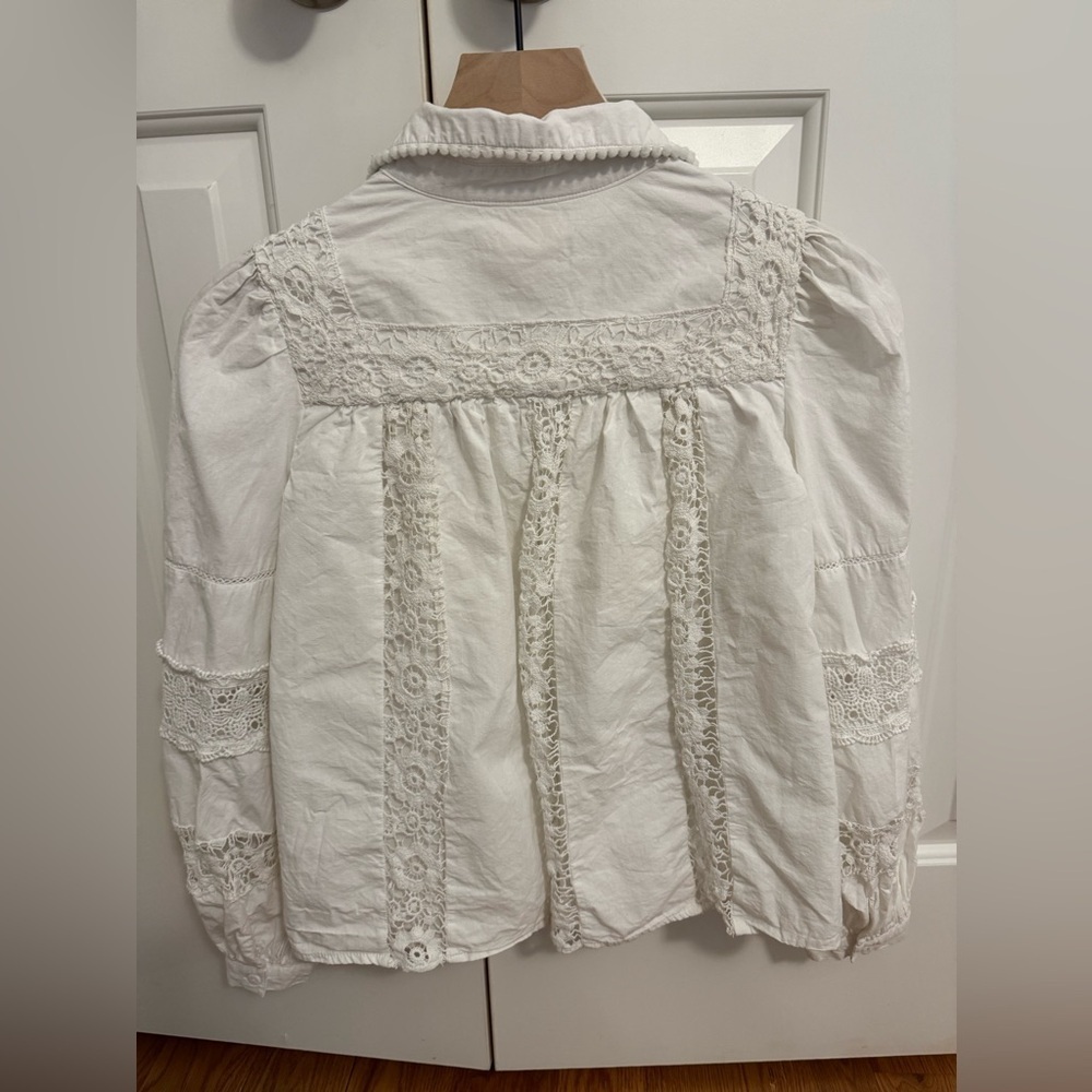 CIEBON Mollie Lace Trim Shirt White Size XS - Picture 7 of 13